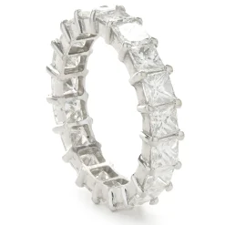 14 Karat White Gold Princess Cut Diamond Eternity Band