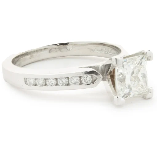 14 Karat White Gold Princess Cut Diamond Engagement Ring