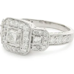 14 Karat White Gold Princess Cut Diamond Engagement Ring