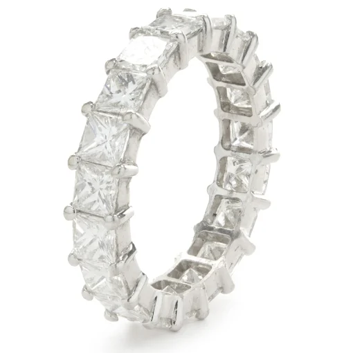 14 Karat White Gold Princess Cut Diamond Eternity Band