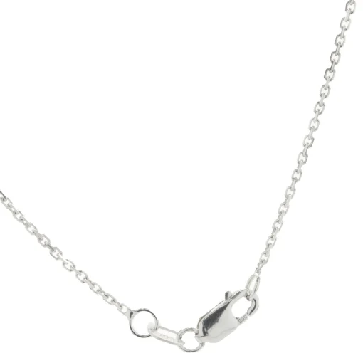 14 Karat White Gold Princess Cut Diamond Halo Necklace