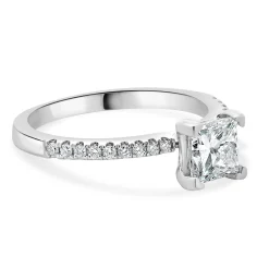 14 Karat White Gold Princess Cut Diamond Engagement Ring