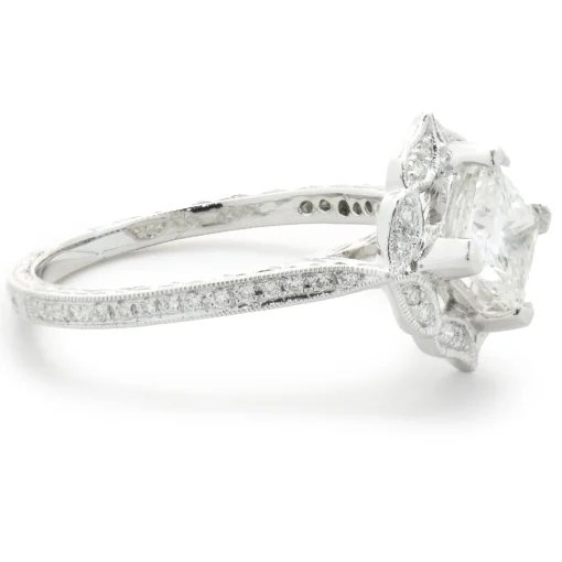 14 Karat White Gold Princess Cut Diamond Engagement Ring