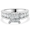 14 Karat White Gold Quad Set Princess Cut Diamond Engagement Ring