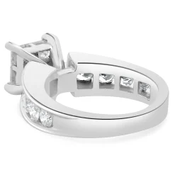 14 Karat White Gold Quad Set Princess Cut Diamond Engagement Ring