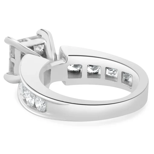 14 Karat White Gold Quad Set Princess Cut Diamond Engagement Ring
