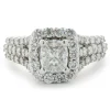 14 Karat White Gold Quad-Set Diamond Engagement Ring