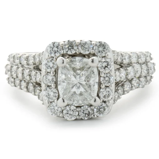 14 Karat White Gold Quad-Set Diamond Engagement Ring