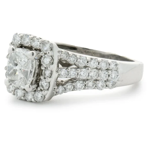 14 Karat White Gold Quad-Set Diamond Engagement Ring