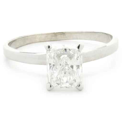 14 Karat White Gold Radiant Cut Diamond Engagement Ring