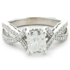 14 Karat White Gold Radiant Cut Diamond Engagement Ring