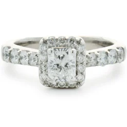 14 Karat White Gold Radiant Cut Diamond Engagement Ring