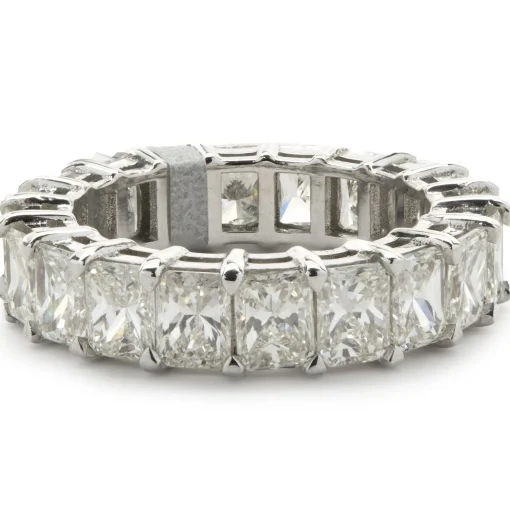 14 Karat White Gold Radiant Cut Diamond Band