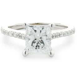 14 Karat White Gold Radiant Cut Diamond Engagement Ring