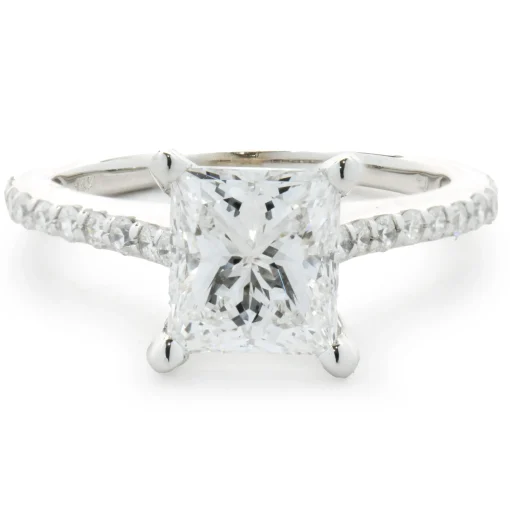 14 Karat White Gold Radiant Cut Diamond Engagement Ring