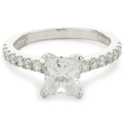 14 Karat White Gold Radiant Cut Diamond Engagement Ring