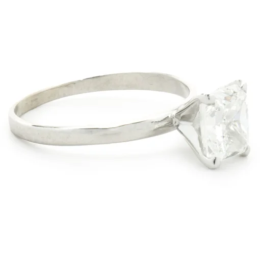 14 Karat White Gold Radiant Cut Diamond Engagement Ring