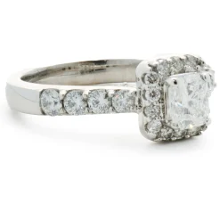 14 Karat White Gold Radiant Cut Diamond Engagement Ring