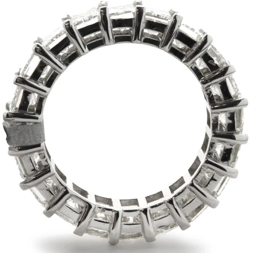 14 Karat White Gold Radiant Cut Diamond Band