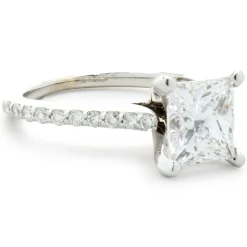 14 Karat White Gold Radiant Cut Diamond Engagement Ring