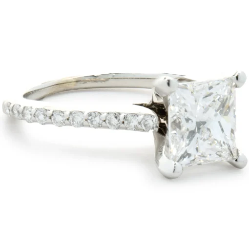 14 Karat White Gold Radiant Cut Diamond Engagement Ring