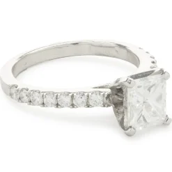 14 Karat White Gold Radiant Cut Diamond Engagement Ring
