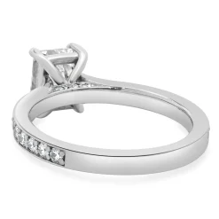 18 Karat White Gold Radiant Cut Diamond Engagement Ring