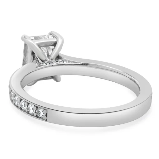 18 Karat White Gold Radiant Cut Diamond Engagement Ring