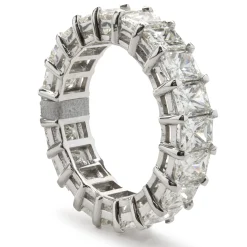 14 Karat White Gold Radiant Cut Diamond Band