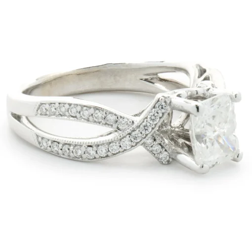14 Karat White Gold Radiant Cut Diamond Engagement Ring