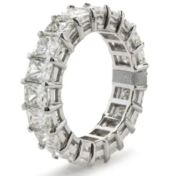 14 Karat White Gold Radiant Cut Diamond Band
