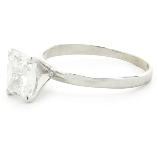14 Karat White Gold Radiant Cut Diamond Engagement Ring