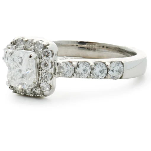 14 Karat White Gold Radiant Cut Diamond Engagement Ring