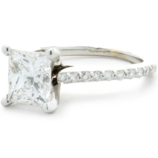 14 Karat White Gold Radiant Cut Diamond Engagement Ring