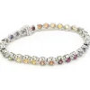 18 Karat White Gold Rainbow Sapphire Tennis Bracelet
