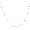 14 Karat White Gold Rainbow Sapphires By The Yard Necklace