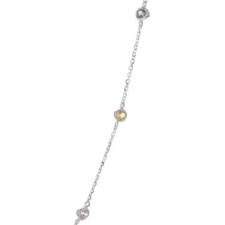 14 Karat White Gold Rainbow Sapphires By The Yard Necklace
