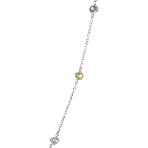 14 Karat White Gold Rainbow Sapphires By The Yard Necklace