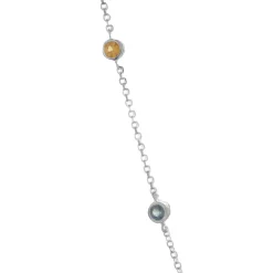 14 Karat White Gold Rainbow Sapphires By The Yard Necklace