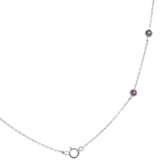 14 Karat White Gold Rainbow Sapphires By The Yard Necklace