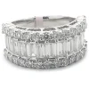 14 Karat White Gold Round and Baguette Diamond Ring