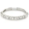 14 Karat White Gold Round and Baguette Cut Diamond Band