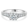 14 Karat White Gold Round Brilliant Cut Diamond Engagement Ring