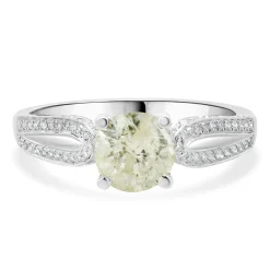 14 Karat White Gold Round Brilliant Cut Diamond Engagement Ring