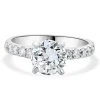 14 Karat White Gold Round Brilliant Cut Diamond Engagement Ring