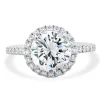 14 Karat White Gold Round brilliant Cut Diamond Engagement Ring