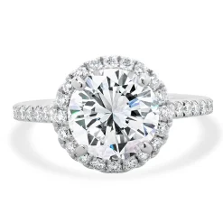 14 Karat White Gold Round brilliant Cut Diamond Engagement Ring