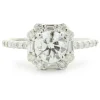 14 Karat White Gold Round Brilliant Cut Diamond Engagement Ring