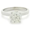 14 Karat White Gold Round Brilliant Cut Diamond Engagement Ring