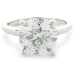 14 Karat White Gold Round Brilliant Cut Diamond Engagement Ring